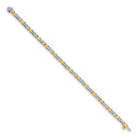 14K Two-Tone 1 Carat Lab Grown Diamond VS SI+ G+ Complete Tennis Bracelet, 6.5" view 2