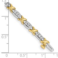 14K Two-Tone 1 Carat Lab Grown Diamond VS SI+ G+ Complete Tennis Bracelet, 6.5" view 3