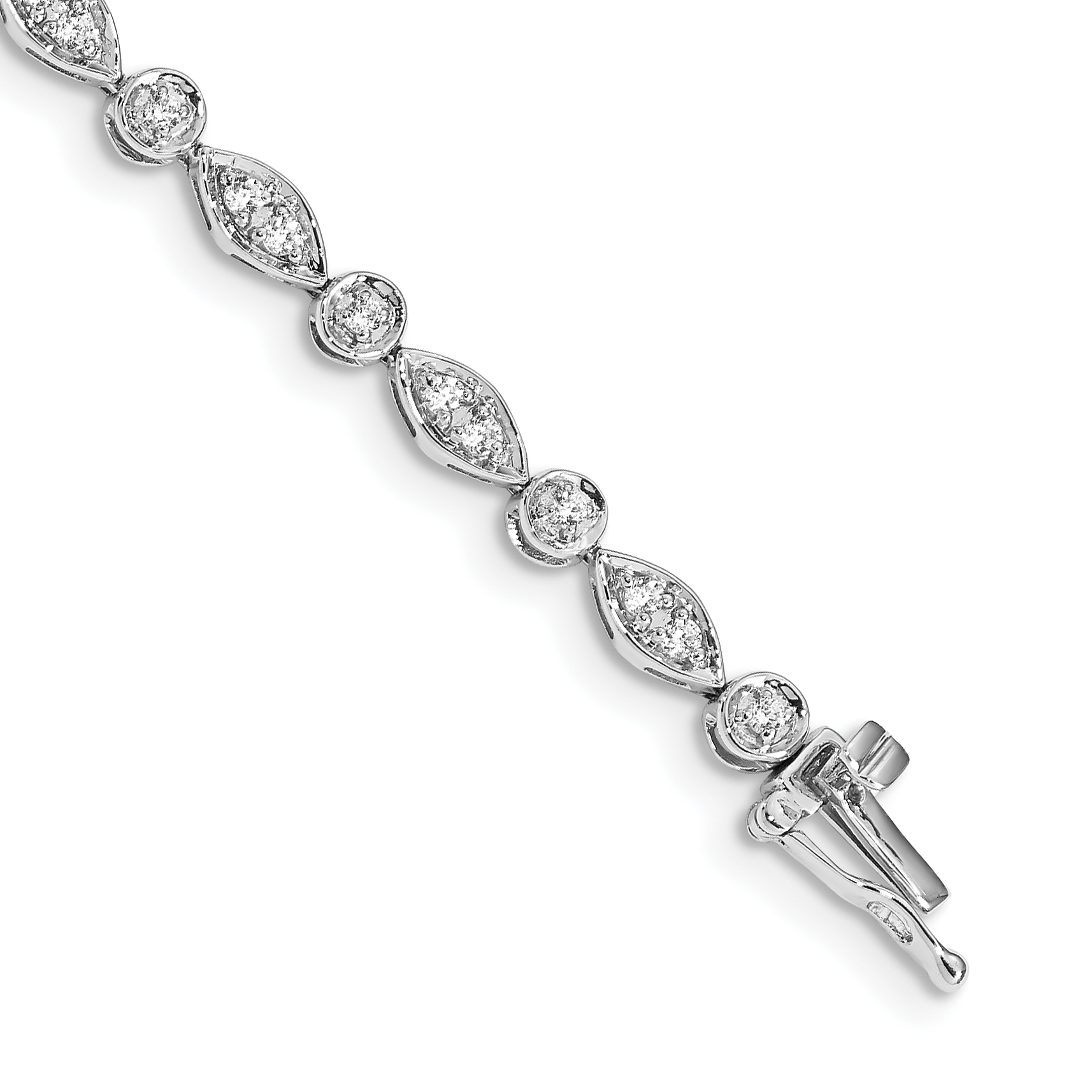 14k White Gold 3/4 carat Lab Grown Diamond VS/SI+ G+ 7 inch Fancy Bracelet (BM4622-075-WLG)