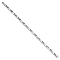 14K White Gold 1 Carat Lab Grown Diamond VS SI+ G+ Complete Flower Infinity Bracelet, 7" view 2