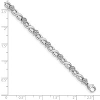 14K White Gold 1 Carat Lab Grown Diamond VS SI+ G+ Complete Flower Infinity Bracelet, 7" view 3