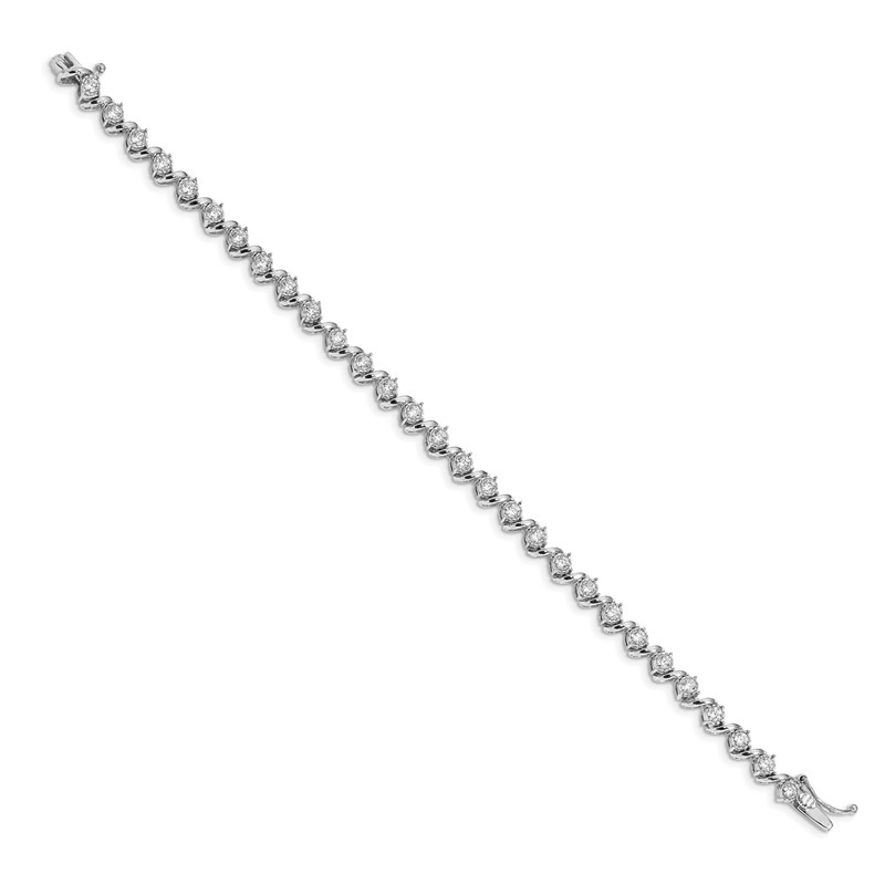 14k White Gold 2 carat Lab Grown Diamond VS/SI+ G+ 7.25 inch Fancy Tennis Bracelet