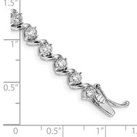 14K White Gold 2 Carat Lab Grown Diamond VS SI+ G+ Complete Fancy Tennis Bracelet, 7.25" view 3