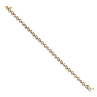 14K Yellow Gold 2 Carat Lab Grown Diamond VS SI+ G+ Complete Fancy Tennis Bracelet, 7.25" view 2