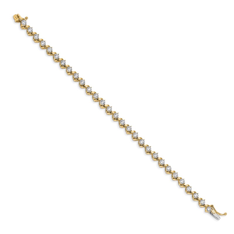 14k 2 carat Lab Grown Diamond VS/SI+ G+ 7.25 inch Fancy Tennis Bracelet