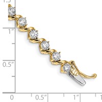 14K Yellow Gold 2 Carat Lab Grown Diamond VS SI+ G+ Complete Fancy Tennis Bracelet, 7.25" view 3