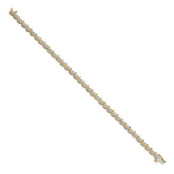 14k Complete 3/8 carat Diamond S-link 7 inch Tennis Bracelet