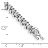 14K White Gold 0.88 Carat Lab Grown Diamond VS SI+ G+ Complete Fancy Tennis Bracelet, 7.5" view 3