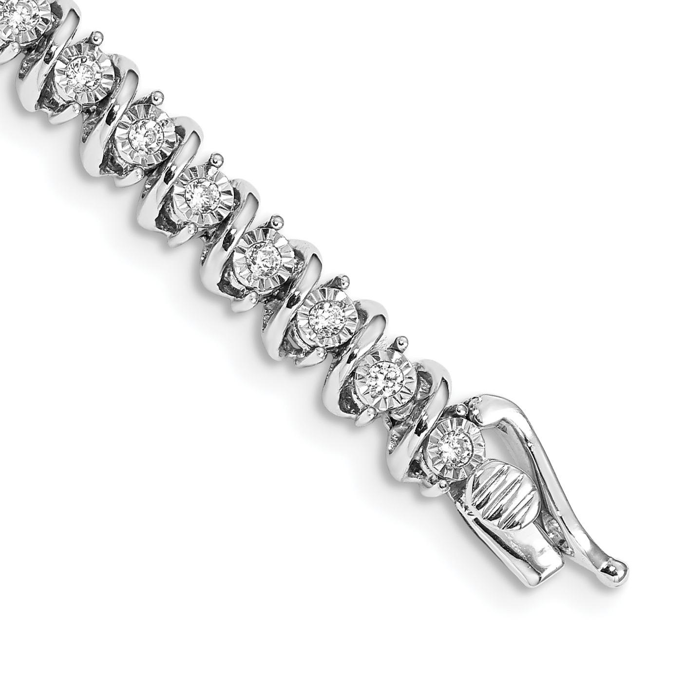 14k White Gold 7/8 carat Lab Grown Diamond VS/SI+ G+ 7.25 inch Fancy Tennis Bracelet (BM4643-100-WLG)