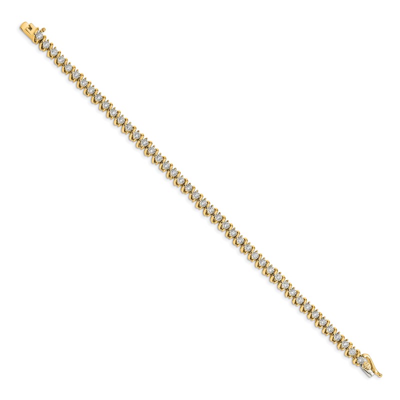 14k 7/8 carat Lab Grown Diamond VS/SI+ G+ 7.25 inch Fancy Tennis Bracelet