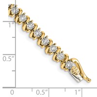 14K Yellow Gold 0.88 Carat Lab Grown Diamond VS SI+ G+ Complete Fancy Tennis Bracelet, 7.5" view 3
