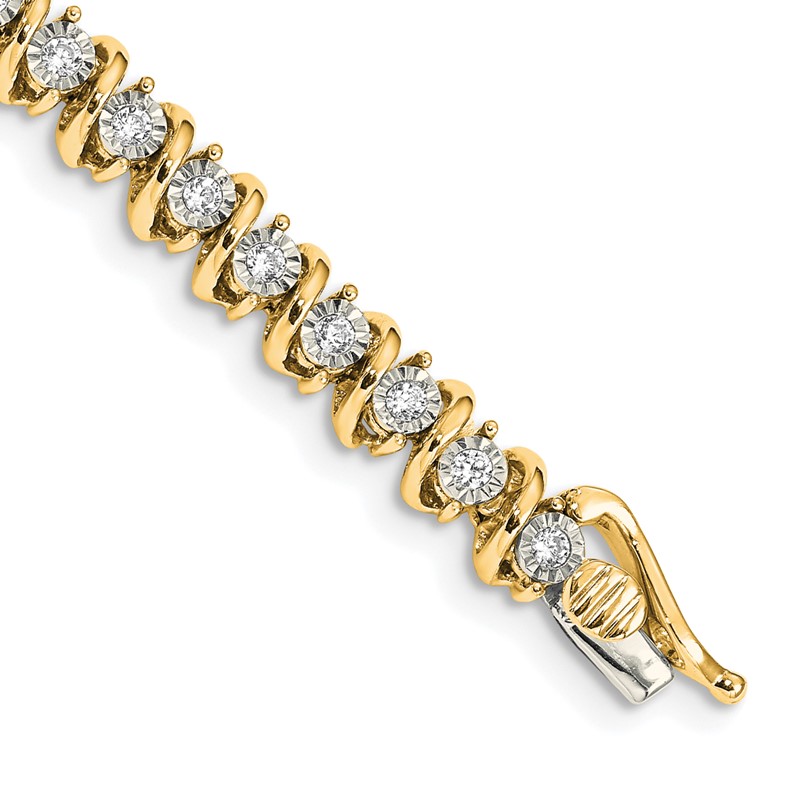 14k 7/8 carat Lab Grown Diamond VS/SI+ G+ 7.25 inch Fancy Tennis Bracelet
