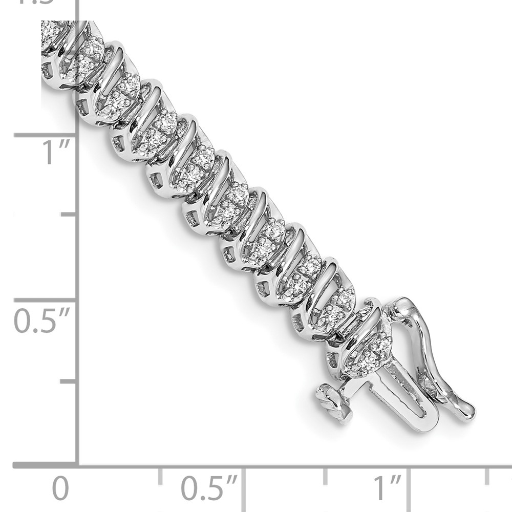 14k White Gold Complete 1 carat Diamond 7 inch Tennis Bracelet (BM4645-100-WA)