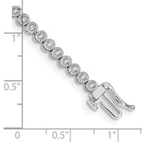 14K White Gold 1 Carat Lab Grown Diamond VS SI+ G+ Complete Fancy Tennis Bracelet, 7" view 3