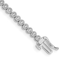 14K White Gold 1 Carat Lab Grown Diamond VS SI+ G+ Complete Fancy Tennis Bracelet, 7" view 1
