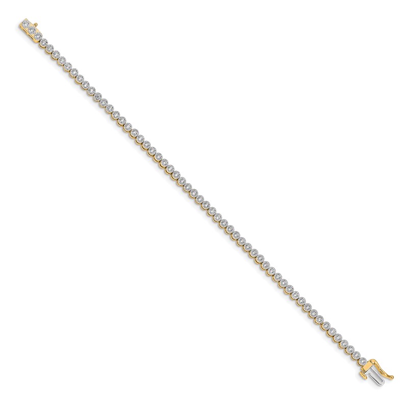 14k 1 carat Lab Grown Diamond VS/SI+ G+ 7 inch Fancy Tennis Bracelet