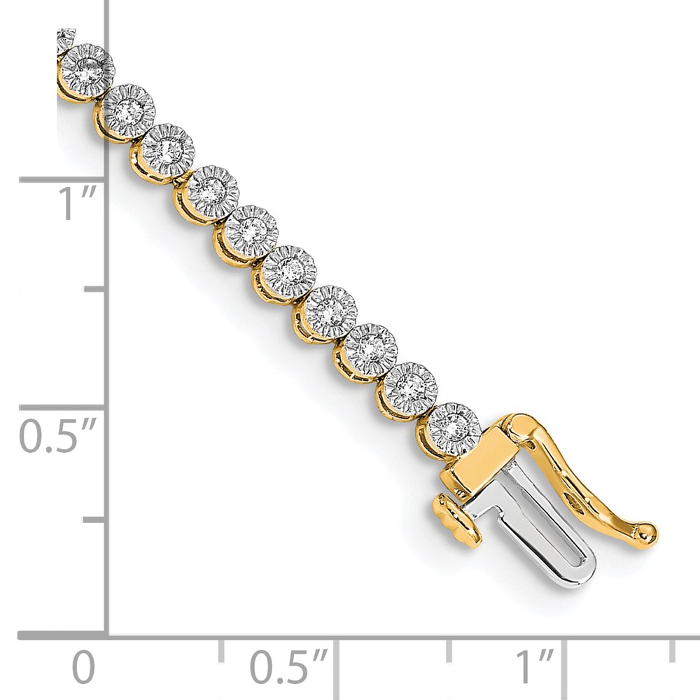 14k 1 carat Lab Grown Diamond VS/SI+ G+ 7 inch Fancy Tennis Bracelet (BM4649-100-YLG)