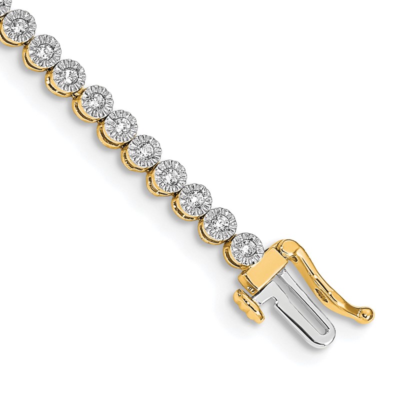 14k 1 carat Lab Grown Diamond VS/SI+ G+ 7 inch Fancy Tennis Bracelet