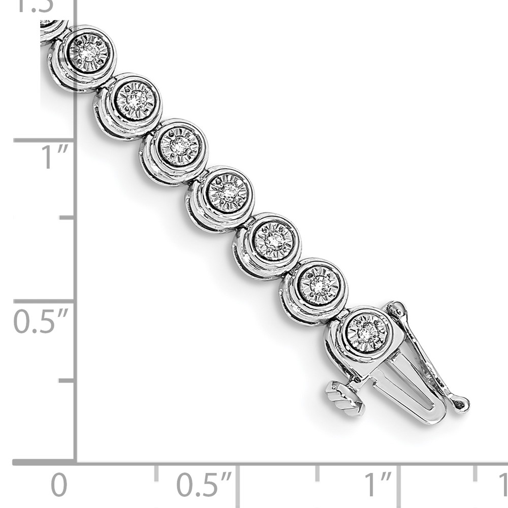 14k White Gold 1/2 carat Lab Grown Diamond VS/SI+ G+ 7 inch Circle Link Bracelet (BM4652-050-WLG)