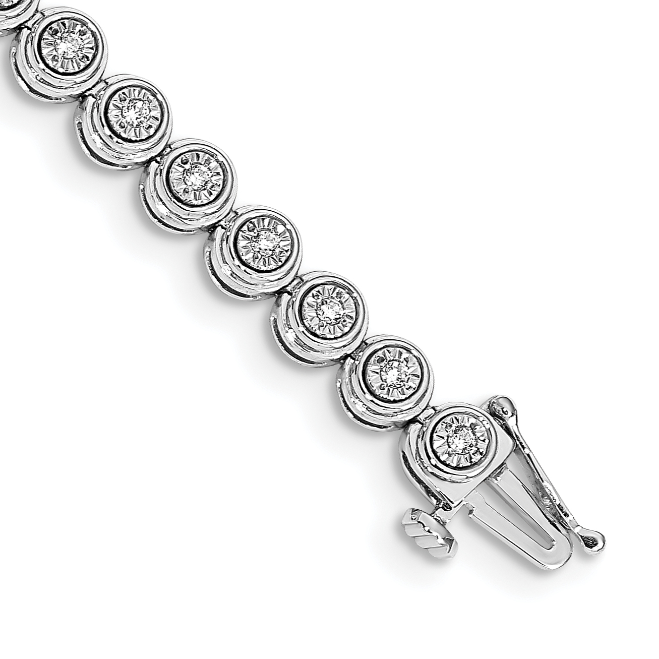 14k White Gold 1/2 carat Lab Grown Diamond VS/SI+ G+ 7 inch Circle Link Bracelet (BM4652-050-WLG)