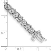 14K White Gold 0.62 Carat Lab Grown Diamond VS SI+ G+ Complete Fancy Bracelet, 7.5" view 3