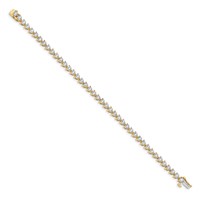 14K Yellow Gold 2 Carat Lab Grown Diamond VS SI+ G+ Complete Fancy Tennis Bracelet, 7.25" view 2