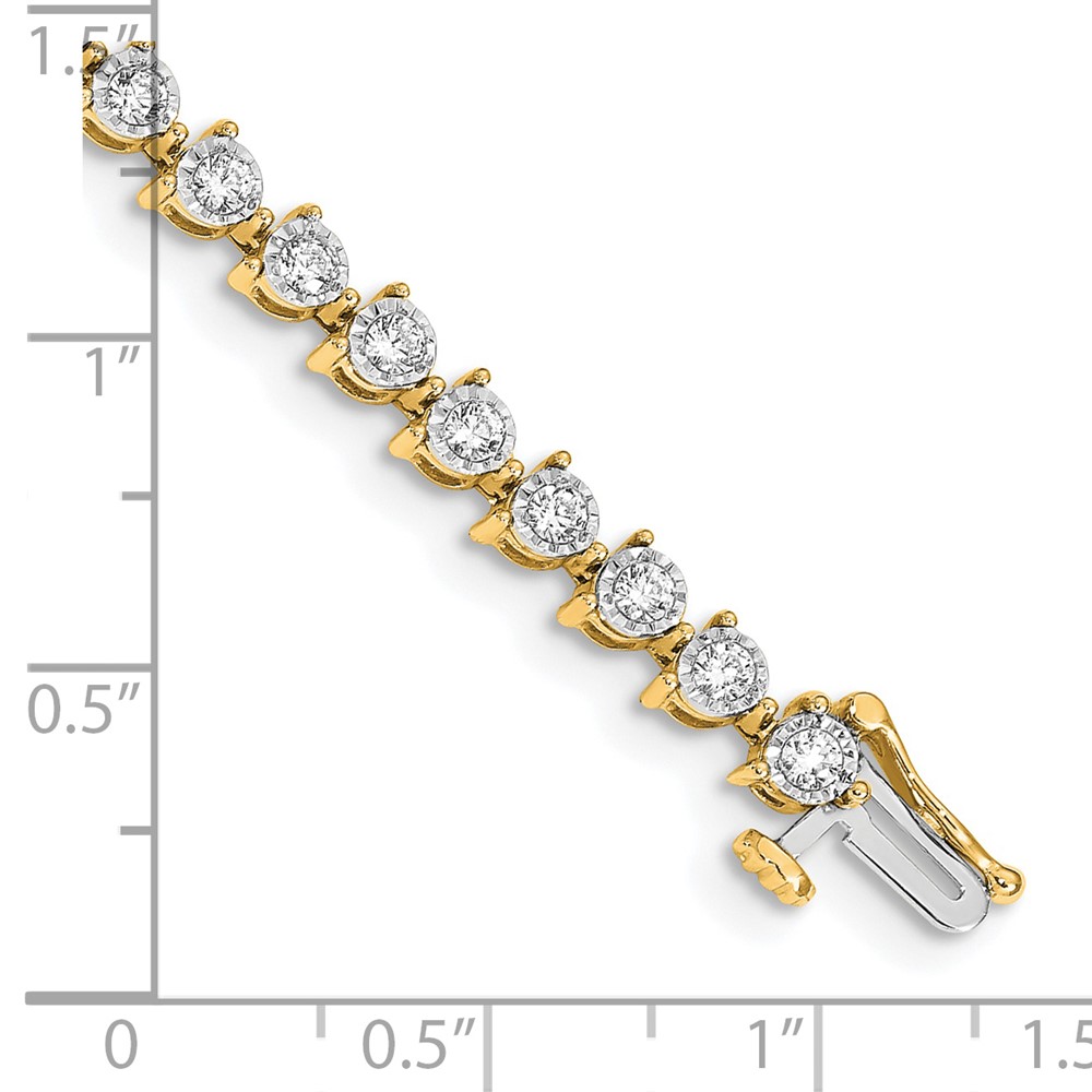 14k 2 carat Lab Grown Diamond VS/SI+ G+ 7.25 inch Fancy Tennis Bracelet (BM4656-200-YLG)
