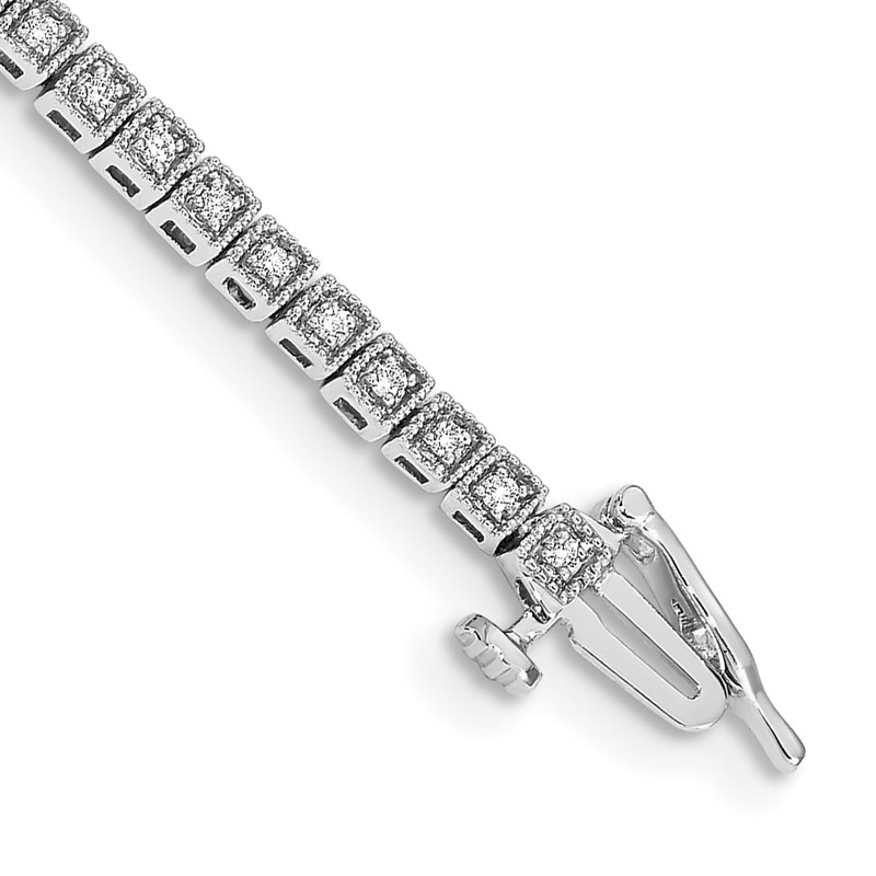 14k White Gold 1/2 carat Lab Grown Diamond VS/SI+ G+ 7 inch Bracelet