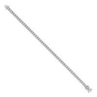 14K White Gold 1 Carat Lab Grown Diamond VS SI+ G+ Complete Illusion Setting Bracelet, 7" view 2