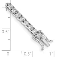 14K White Gold 1 Carat Lab Grown Diamond VS SI+ G+ Complete Illusion Setting Bracelet, 7" view 5