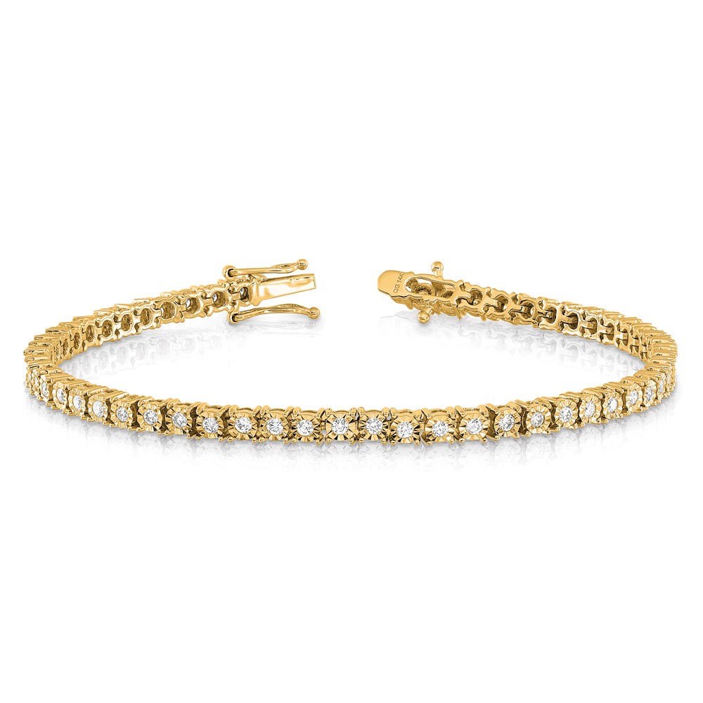 14k Complete 1 carat Diamond Illusion Setting 7 inch Tennis Bracelet (BM4665-100-YA)