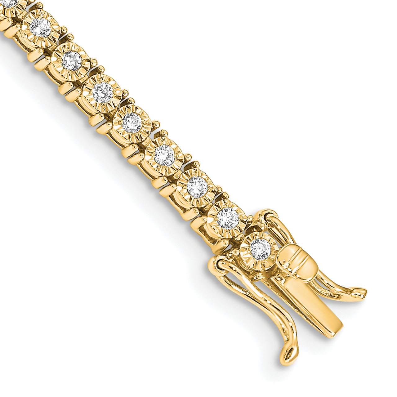 14k Complete 1 carat Diamond Illusion Setting 7 inch Tennis Bracelet (BM4665-100-YA)