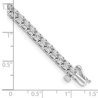 14K White Gold 2 Carat Lab Grown Diamond VS SI+ G+ Complete Illusion Setting Bracelet, 7" view 5