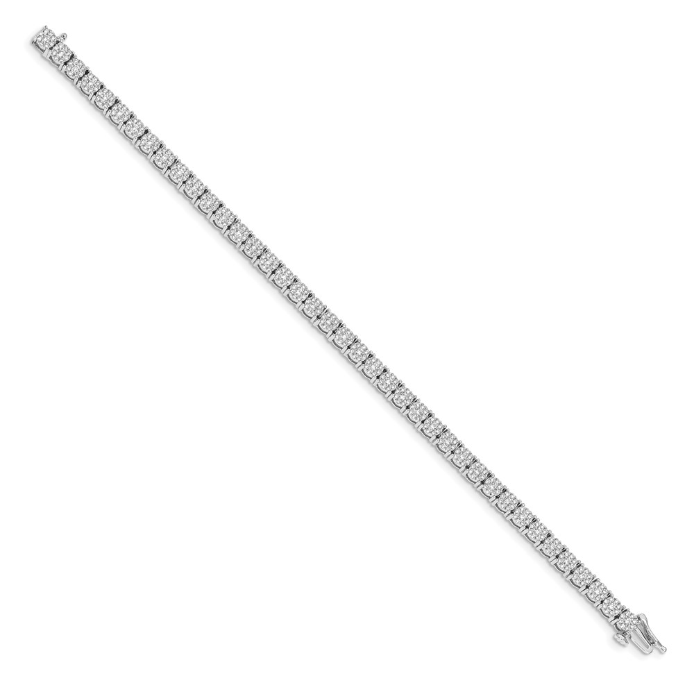 14k White Gold Complete 3 carat Diamond Cluster Setting 7 inch Tennis Bracelet (BM4670-300-WA)