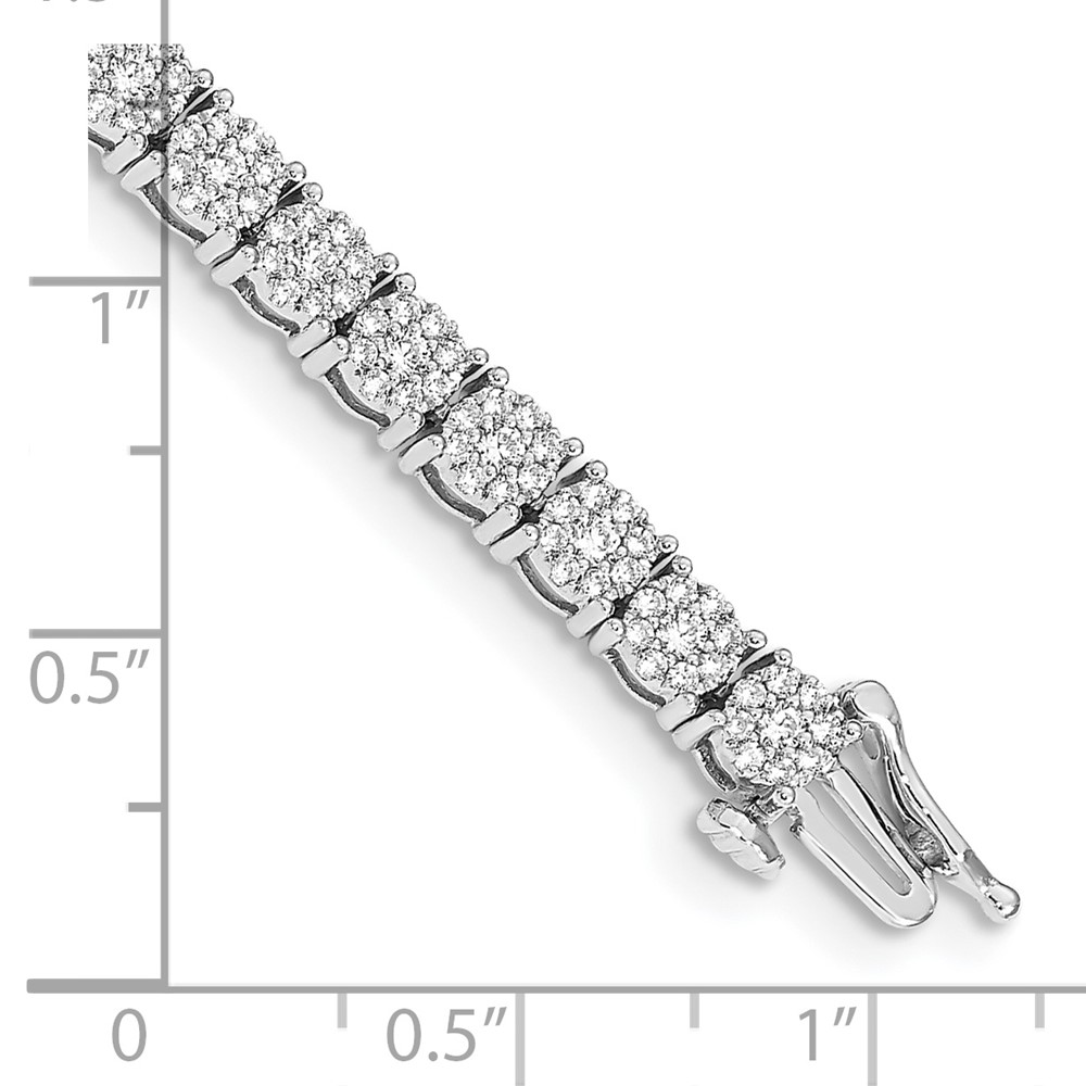 14k White Gold Complete 3 carat Diamond Cluster Setting 7 inch Tennis Bracelet (BM4670-300-WA)