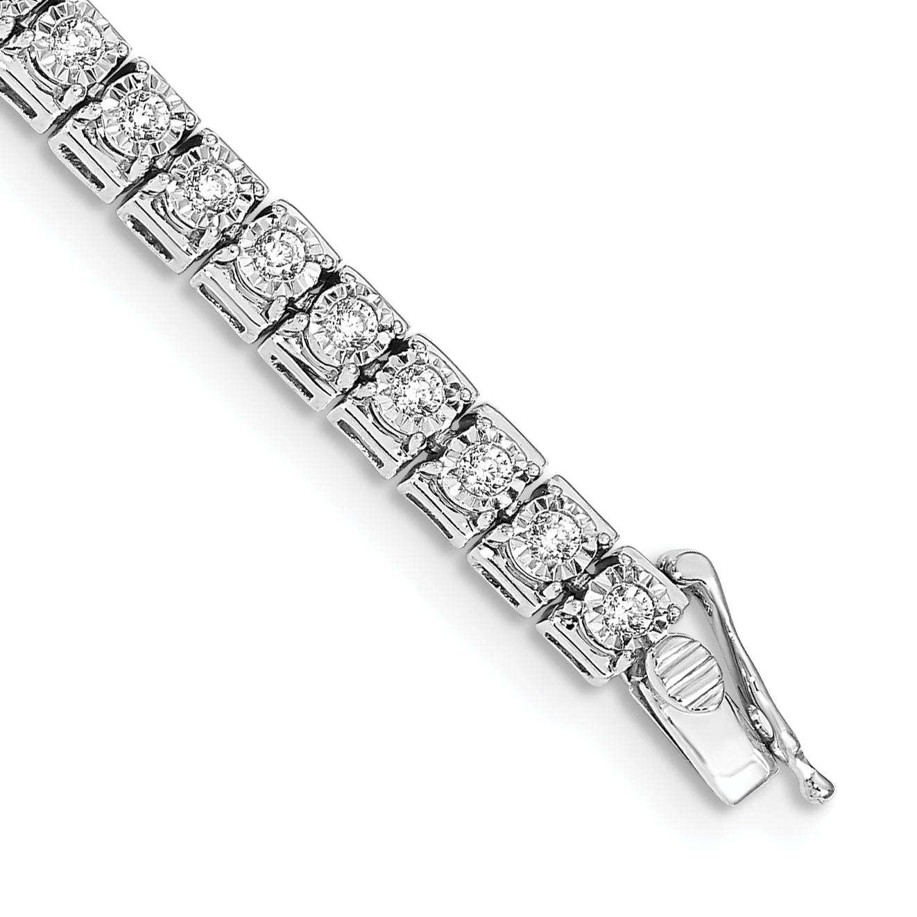 14k White Gold Complete 2 carat Diamond Illusion Setting 7.25 inch Tennis Bracelet (BM4671-200-WA)