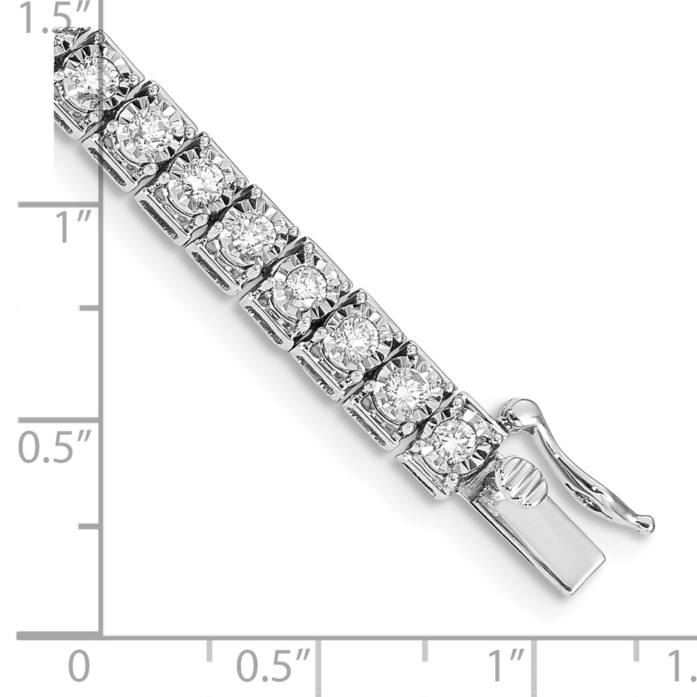 14k White Gold Complete 3 carat Diamond Illusion Setting 7.25 inch Tennis Bracelet (BM4672-300-WA)