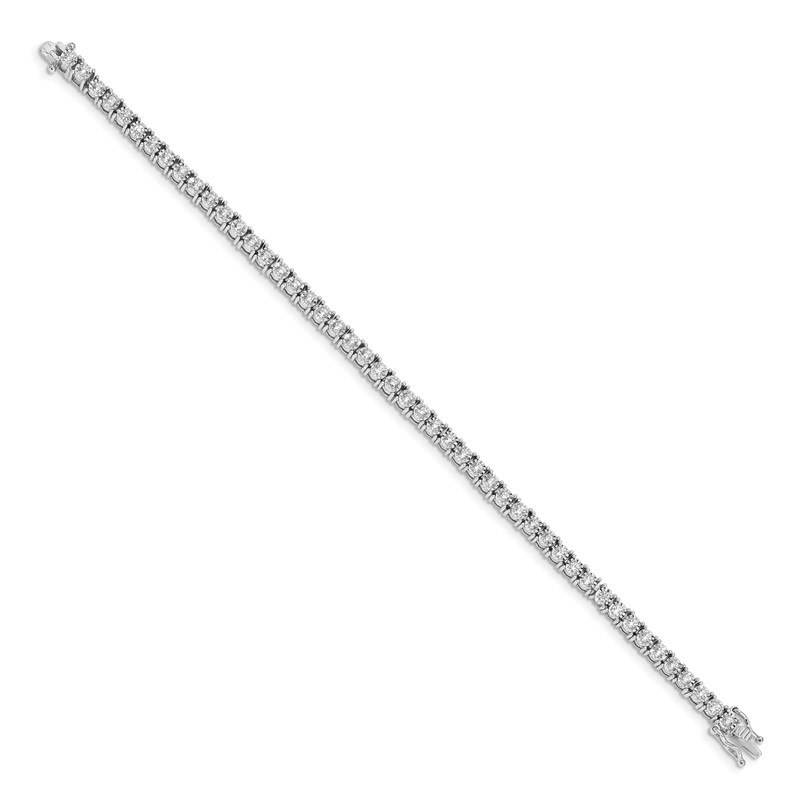 14k White Gold 2 carat Lab Grown Diamond VS/SI+ G+ 7.5 inch Illusion Setting Bracelet