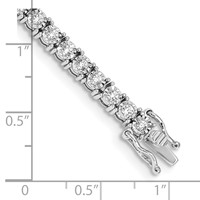 14K White Gold 2 Carat Lab Grown Diamond VS SI+ G+ Complete Illusion Setting Bracelet, 7.5" view 3