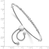 14K White Gold 0.20 Carat Lab Grown Diamond VS SI+ G+ Complete Adjustable Bolo Bracelet view 3