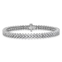 14K White Gold 5 Carat Lab Grown Diamond VS+ F+ Complete Tennis Bracelet view 3