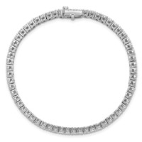 14K White Gold 5 Carat Lab Grown Diamond VS+ F+ Complete Tennis Bracelet view 4