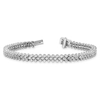 14K White Gold 5 Carat Lab Grown Diamond VS+ F+ Complete Tennis Bracelet view 5