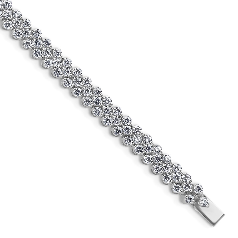 14K White Gold 5 Carat Lab Grown Diamond VS+ F+ Complete Tennis Bracelet