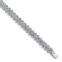 14K White Gold 5 Carat Lab Grown Diamond VS+ F+ Complete Tennis Bracelet view 1