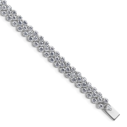 14K White Gold 5 Carat Lab Grown Diamond VS+ F+ Complete Tennis Bracelet