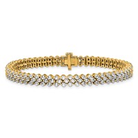14K Yellow Gold 5 Carat Lab Grown Diamond VS+ F+ Complete Tennis Bracelet view 3