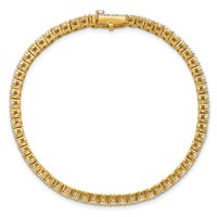14K Yellow Gold 5 Carat Lab Grown Diamond VS+ F+ Complete Tennis Bracelet view 4