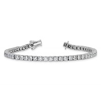 14K White Gold 7.88 Carat Lab Grown Diamond VS SI+ G+ Complete Round Tennis Bracelet view 5