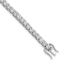 14K White Gold 7.88 Carat Lab Grown Diamond VS SI+ G+ Complete Round Tennis Bracelet view 1